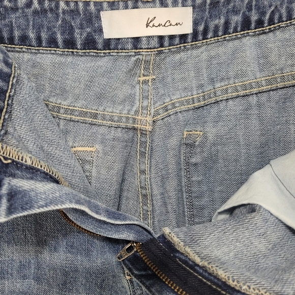 KanCan High Rise Straight Leg Cuffed 100% Cotton Distressed Jeans Size 15/31 - Picture 9 of 16